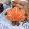 Cartoon Cute Small Maple Leaf Plush Keychain Creative Backpack Pendant Kawaii Mini Mock Leaf Doll Decoration Couple Gift