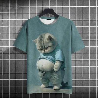 T-shirt Men's Printed Animal Fashion Short Sleeve Comfortable Casual Crew Neck Top Simple T-Shirt