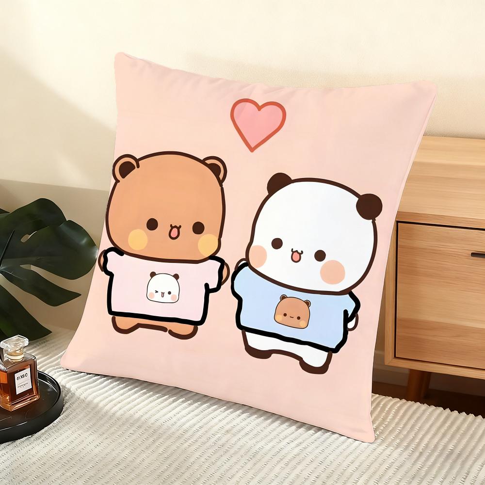 Bubu And Dudu Cushion Cover Soft Short Plush Pillow Cover Smooth Cozy Texture Aesthetic Cushion Case Home Decor