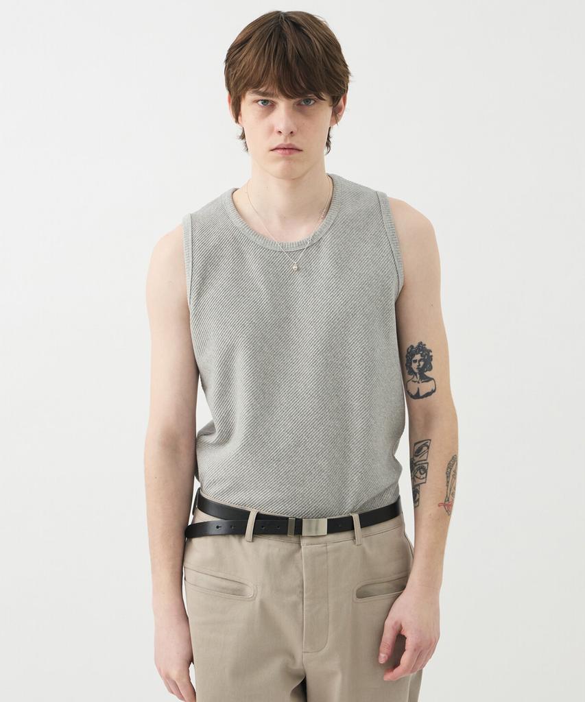 Windeo Slant Rib Sleeveless Top - Melange Gray