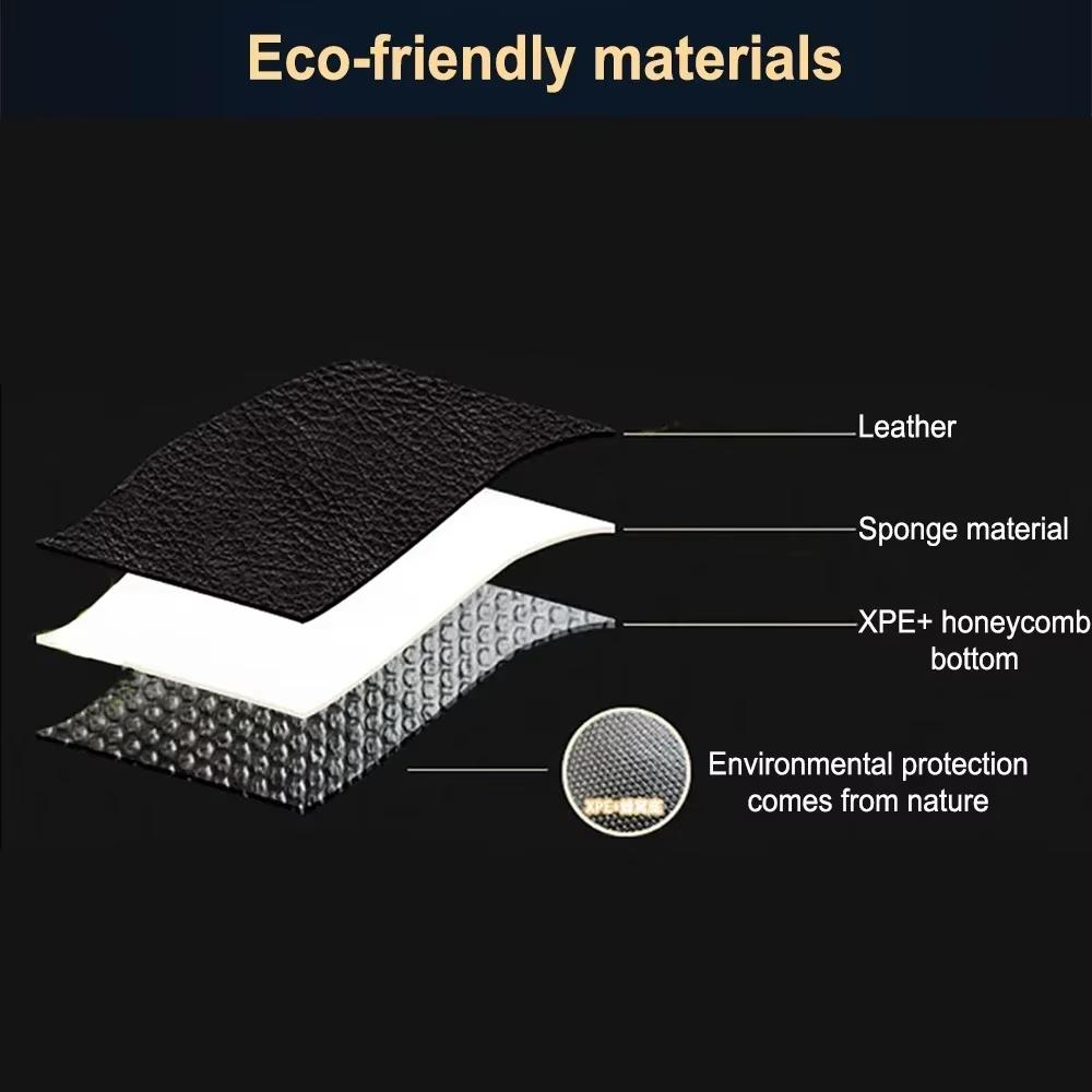 5pcs Car Floor Mats - Full Coverage Front/Reverse Mats, Easy-To-Clean PU Leather WaterproofLeather Auto Floor Liners For Cars