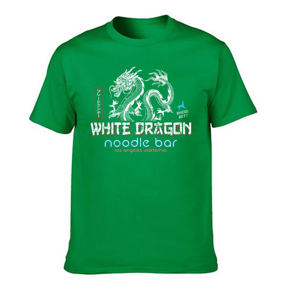 Unisexs Cotton Tshirt White Dragon Noodle Bar Los Angeles California Printed Casual Tee