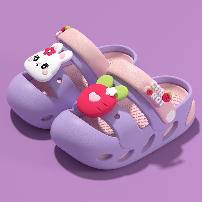 Kinder Sommer Cartoon Prinzessin Outdoor Geschlossene Zehen Sandalen, Rutschfeste Weiche Sohle Süße Baby Clogs