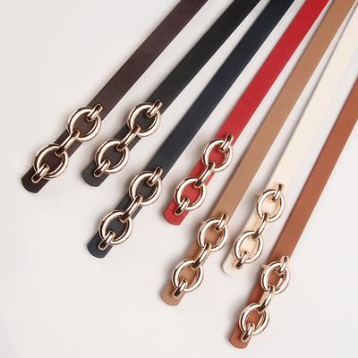 Women's Belt Alloy Buckle Versatile Dress Decoration Belt Niche Jeans Belt Pu Thin Belt