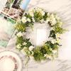 Artificial Door Wreath with Daisys Flower Green Wreath Front Door Wreath for Wedding Party Room Farmhouse Decors