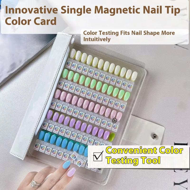 48/96/144/192 Colors Magnetic Tips Nail Art Swatch Book Manicure Color Test Storage Book Large Acrylic Works Display Color Card