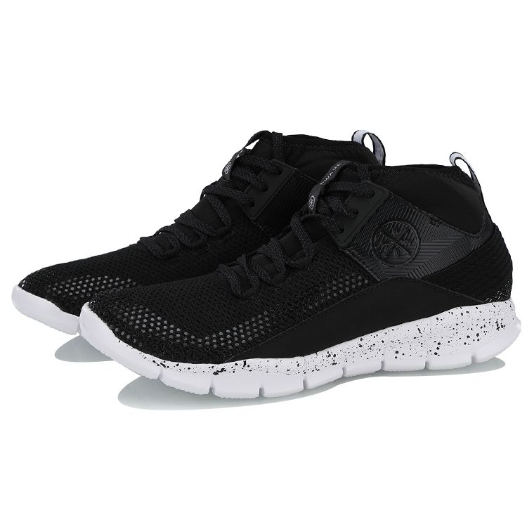 Li-Ning Seamless Training Mid-Top Basketball Shoes Unisex Sneakers Black White ABCN019-1