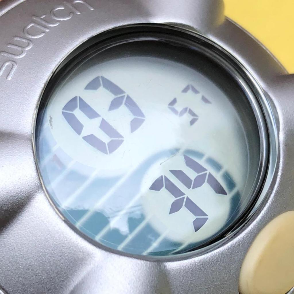 Used Super rare swatch Beat working double dot battery replaced digital watch