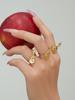 18K Gold-Plated Stainless Steel Guitar Open Ring - Trendy College Style Accessory with Niche Design.