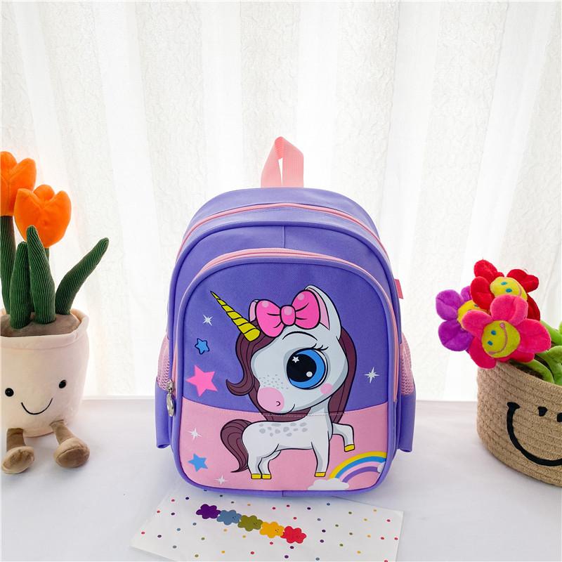 Kindergarten Small And Medium Class Baby Schoolbag Cartoon Cute Pony Boys And Girls Backpack Children'S Backpack