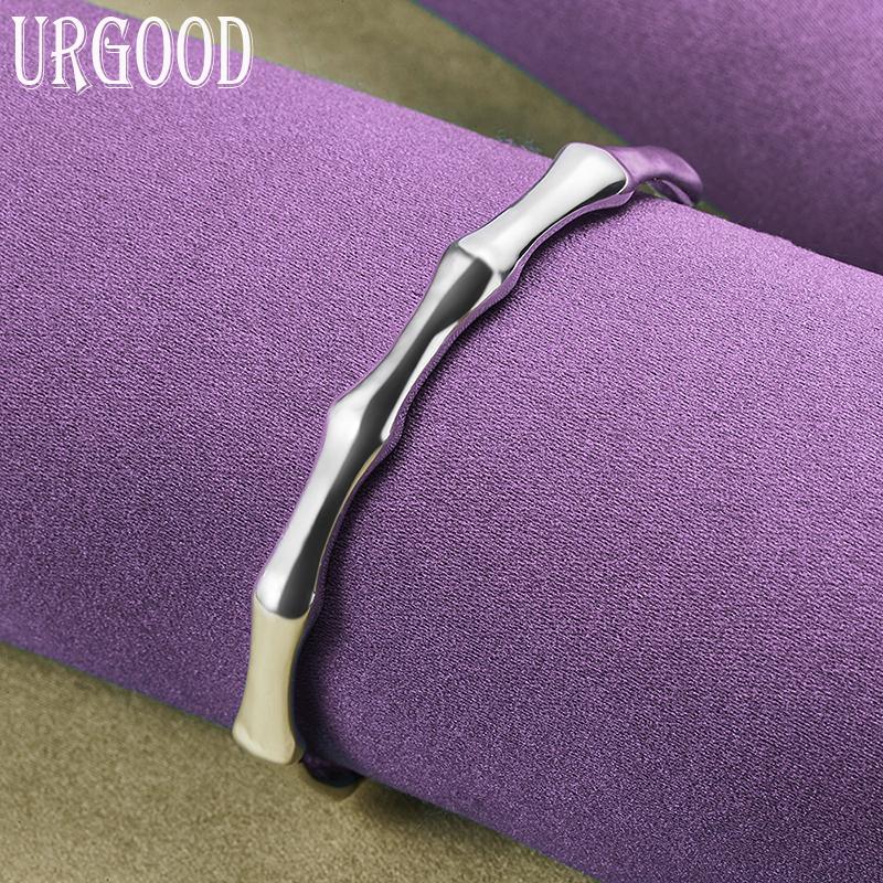 Offenes Bambusknoten-Armband aus 925er-Sterlingsilber, Modeschmuck