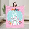 Süße Osterhasen Blumenmuster Decke Warm Gemütlich Überwurfdecke Herbst Erwachsene Stuhl Sofa Bett Flugzeug Reise Bettdecke