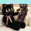 Cute Black Cat Plush Doll With Pp Cotton Filling For Collectors And Home Decor