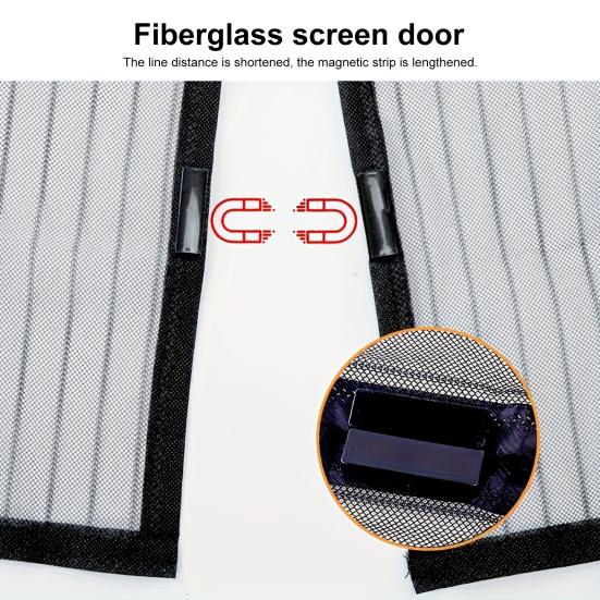 Magnetisk anti-mygg dørgardin Insektsikker dørskjerm Stille lukking God ventilasjon Sterke magneter Rivebestandig Balkong Stue