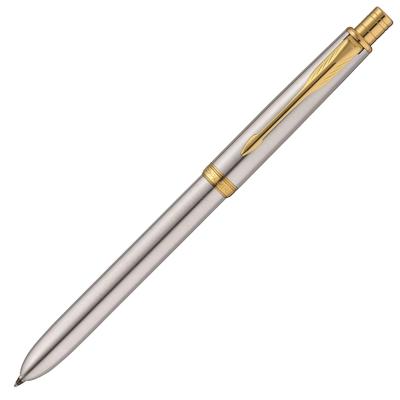 PARKER Sonnet Edelstahl GT Kugelschreiber und Druckbleistift Geschenk-Set Offizielle Produktnummer S111306620 3-in-1 Multifunktion 2-Farben
