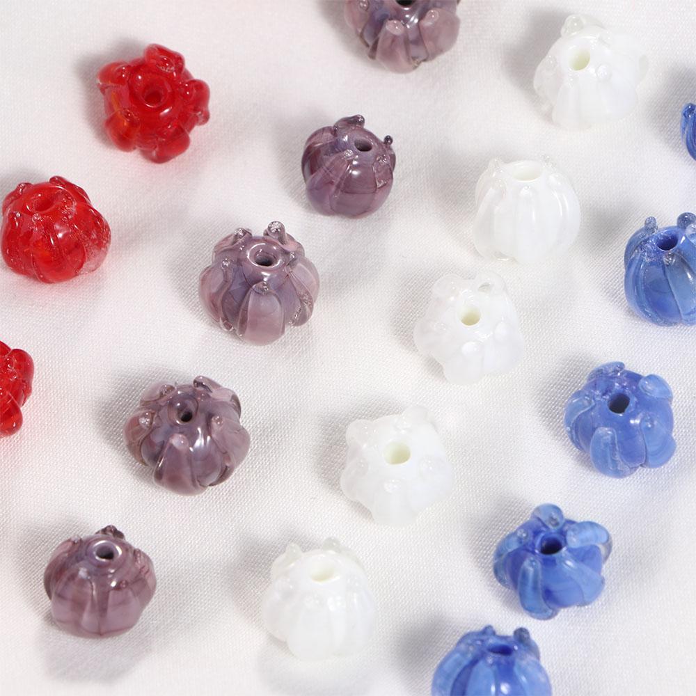 Glass Loose Beads For DIY Flower Bud Beads Lampwork Beads Ancient Style Bell Orchid Liuli Beads