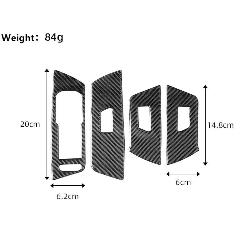 Carbon Fiber Car Interior Door Handle Panel Trim Cover For Volkswagen VW Magotan Arteon Window Control Panel Sticker