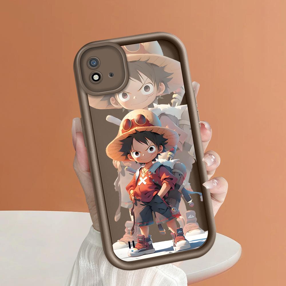 Soft Silicone Square Ladder Printing Pattern Phone Casing Full Cover Camera Shockproof Protection Rubber Case for OPPO Realme