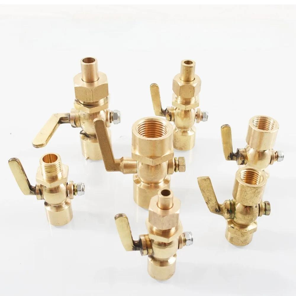 BSPP 1/8 1/4 3/8 1/2 3/4 Brass Two-way Cock Feamle Male Thread Cock  Valve Pressure Gauge Flexible Joint Welding Switch Marine
