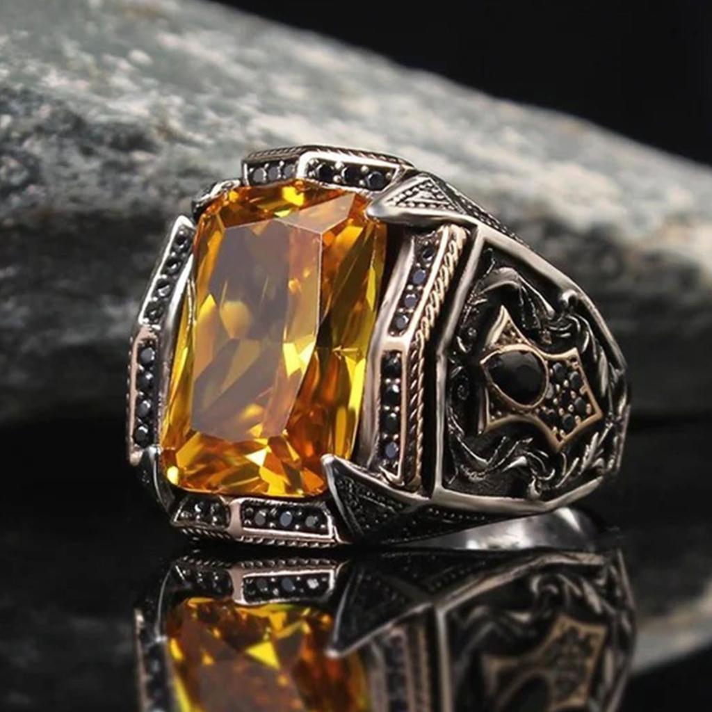 Retro Punk , Nowa Biżuteria ze Stopu Od Karon, Męski Pierścionek Galwanizowany Ze Stopu