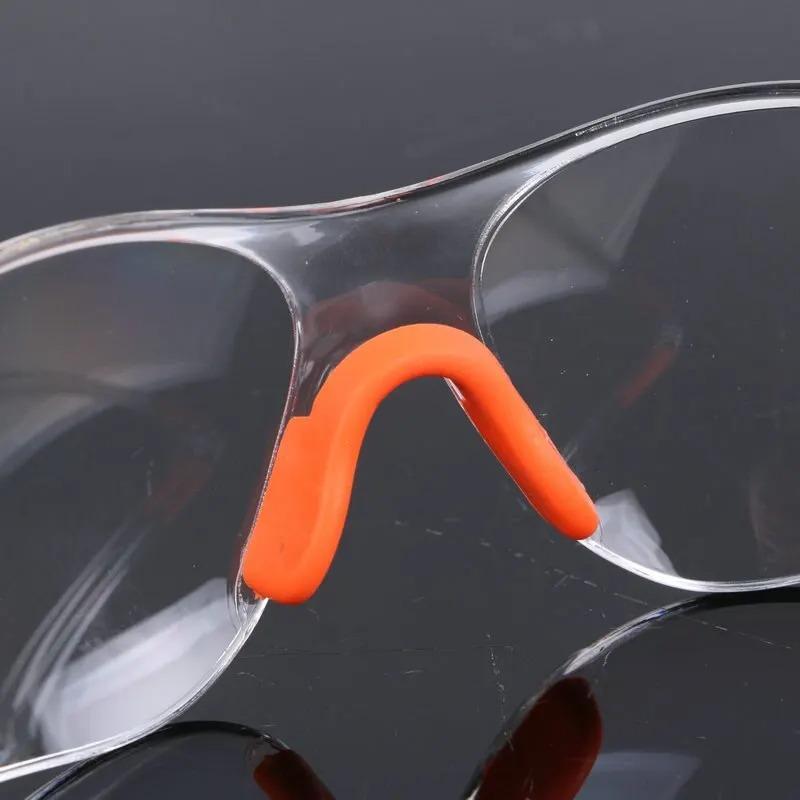 Lab Work Safety Eye Protective PC Material Anti-Impact Wind/Dust Proof Chemical Resistant Half-Frame Goggles YHLB Brand Clear