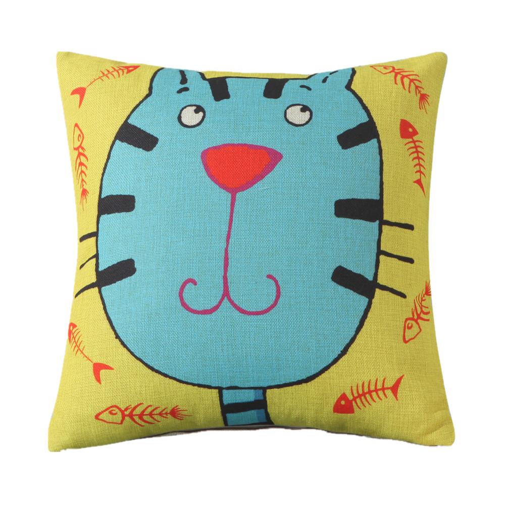 45x45cm Cartoon Animal Printed Sofa Cushion Cover Children Birthday Gift Home Bedroom Decoration 45x45cm