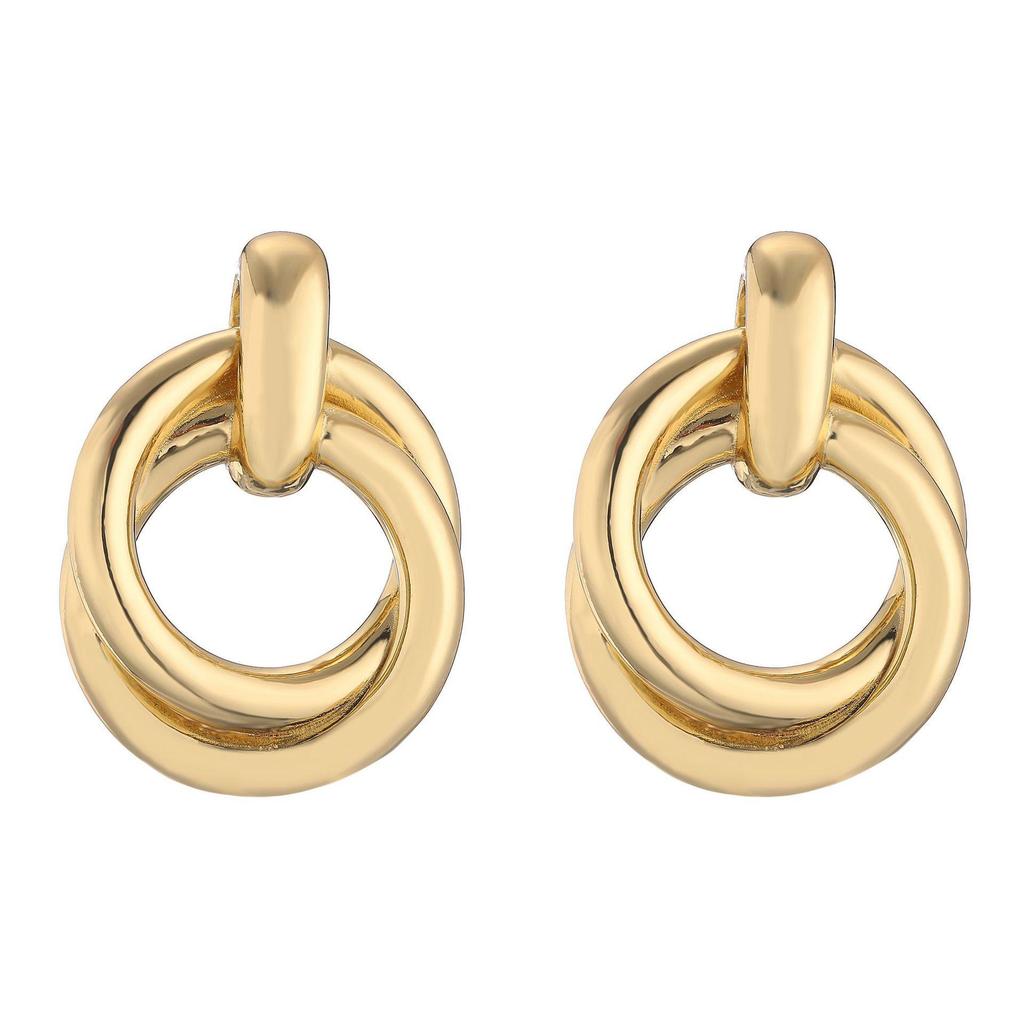 European and American Retro Textured Double-Layer Winding Earrings