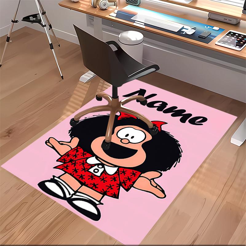 Custom Personalization Mafalda Print Area Rug - Soft, Washable Non-Slip Indoor Mat,Living Room,Home&Office Decorative Rug