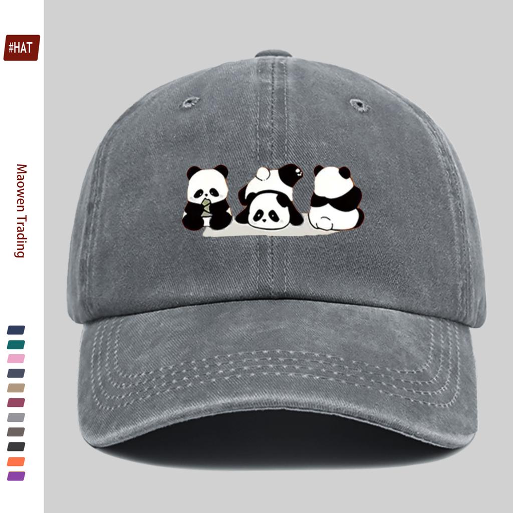 Pc Cartoon Cute Panda Pattern Printed Baseball Cap with Adorable Panda Design Sun Hat Comfortable And Lightweight Adjustable S