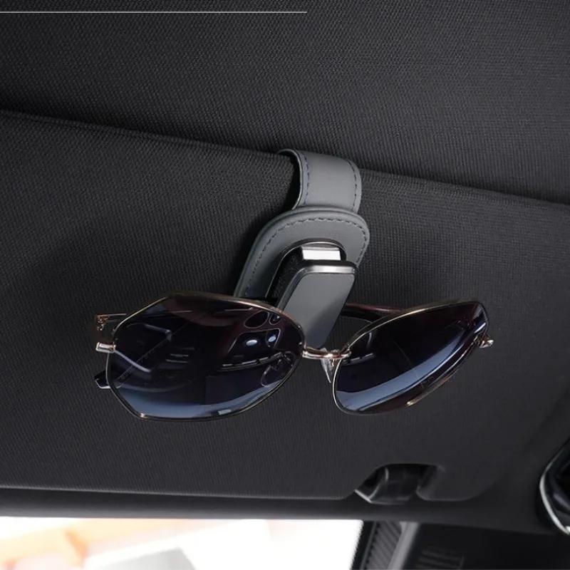 High-Quality Car Sunglasses Holder Leather Visor Clip Organizer for Sun Glasses Storage Car Accessories