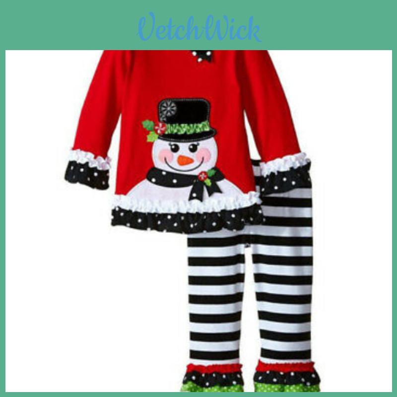 Christmas Kids Clothing Santa Claus Set Children's Lace Pants Two-piece Set