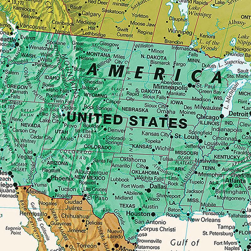 World Map-Countries with Cities,Polyester Wall Hanging,for Kids' Room,Living Room,Dorm,Educational Decor,Wall Art,Travel Tools