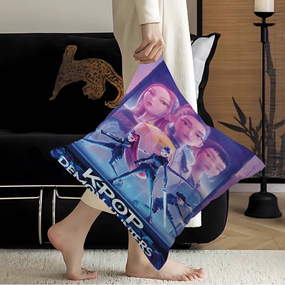Anime K-Kpop Demon Hunters Pillow Cover Sofa Cushion Cover Home Room Decoration Children Gift