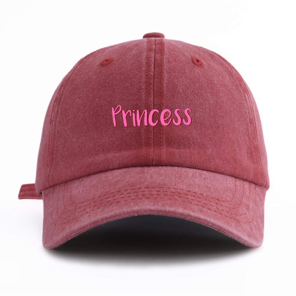 1pc Princess Print Washed Baseball Cap for Adults, Minimalist Retro Style Casual Soft Adjustable Dad Hat, Perfect As Gift