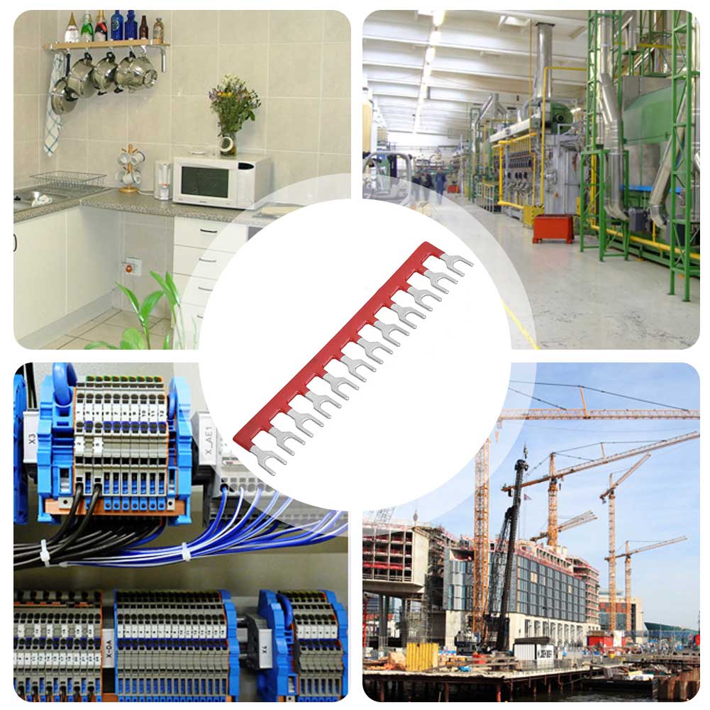 10pcs Fork Type 12 Postions Terminal Strip Multifunctional Copper Terminal Blocks For Computer