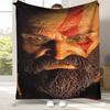 Classic God of War Games Kratos Flannel Blanket,Ultra Soft Plush Throw for Home Bedroom Bed Sofa Cover Office Camping Picnic