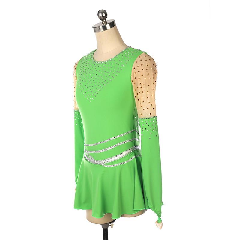 Girls Women Figure Skating Dress Performance Costume With Full Rhinestone Embellishment Sweet Style 2025