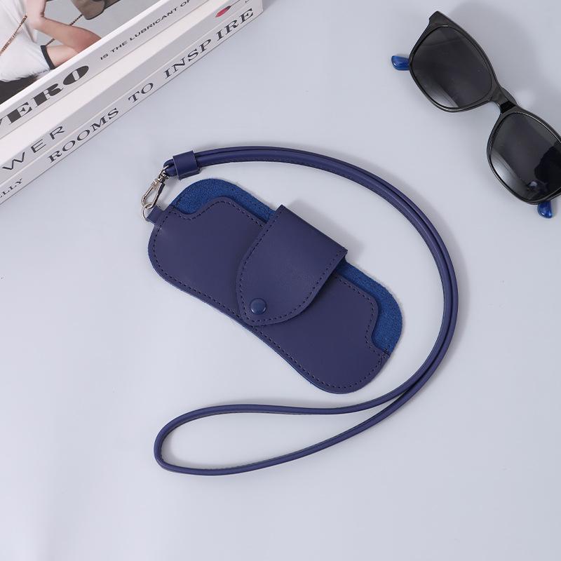 

Дорожный защитный чехол из искусственной кожи большой вместимости для очков и солнцезащитных очков, с шейным шнурком