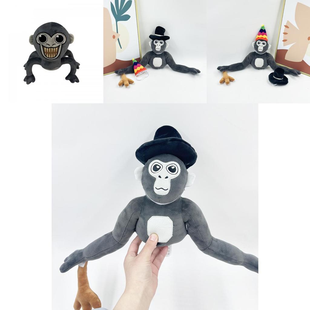 New Gorilla Tag Monke Plush Toy Stuffed Animal Doll With Hat 25cm Tall