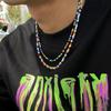 Trendy New Men's Personality Rice Bead Colorful Necklace Bohemian Style Necklace Set