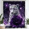 Tenda da Doccia con Leopardo e Alberi, Tenda Decorativa da Bagno Animale Leopardo Rosa, Tenda per la Casa in Tessuto Stampato con Ganci