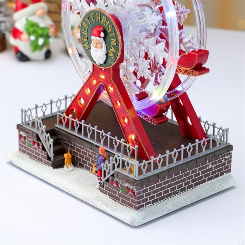 Musical Rotating Ferris Wheel Decorative Music Box 360 Degree LED Lights USB A0KF
