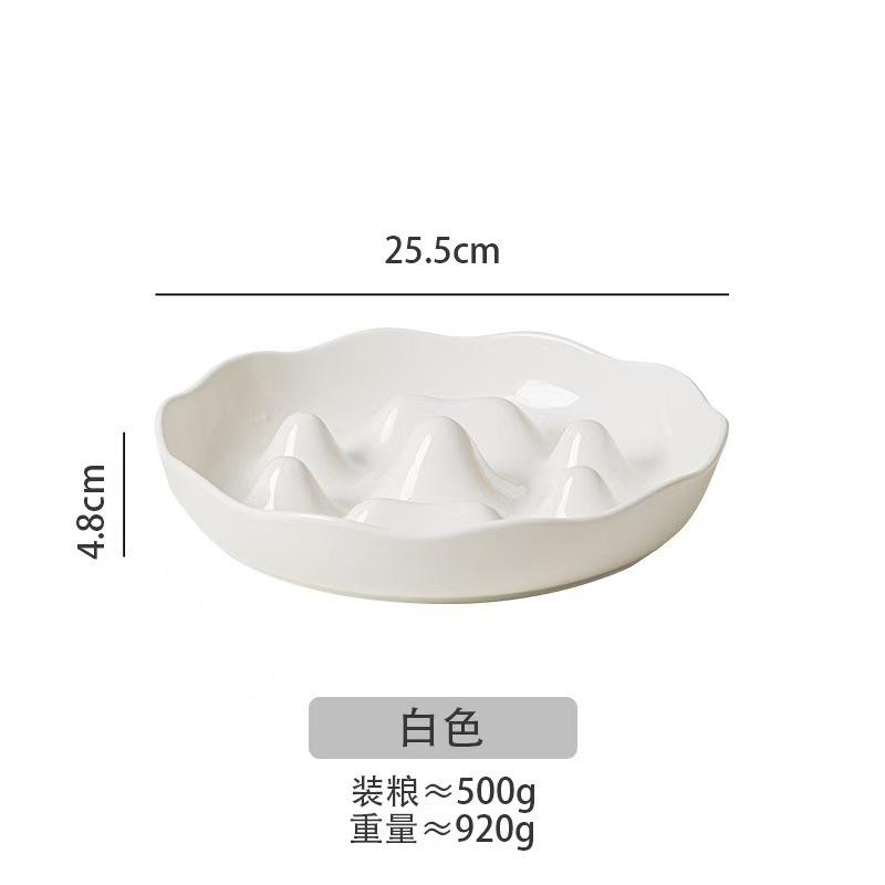 

Миска для медленного кормления для собак Нескользящая Большая миска для корма для домашних животных Дизайн против удушья и заглатывания для лабрадоров/голденов Прочная миска белый