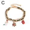 Christmas Reindeer Bracelet Santa Claus Bells Hat Gloves Xmas Tree Pendants Jewelry