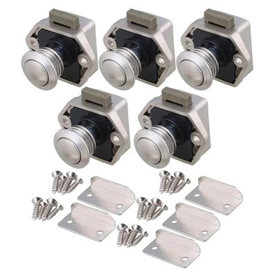 Compact RV Cabinet Door Handle with Hidden Lock Button