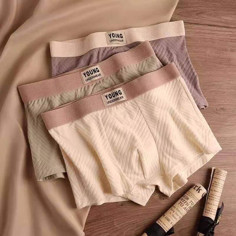 FitonTon Men's 7A Antibacterial Cotton Boxer Briefs 3-Pack