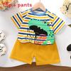 Kids Cartoon Cotton Short Sleeve Sets With Breathable Fabric For Summer Playwear