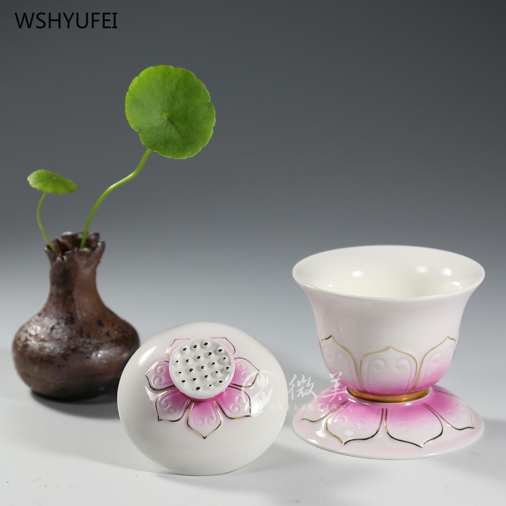Ceramic Lotus Holy Water Cup Family Buddha Hall Offering Cup Buddha's Front Guanyin Water Purification Cup