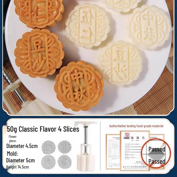 Set di Stampini per Torta Lunare di Metà Autunno: Strumento Manuale per Pressare Pasticcini alla Pelle di Ghiaccio e Fagioli Mung