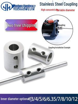Stainless Steel Motor Shaft Reduction Coupling for Rigid Connection (3/4/5/6/10-12mm)
